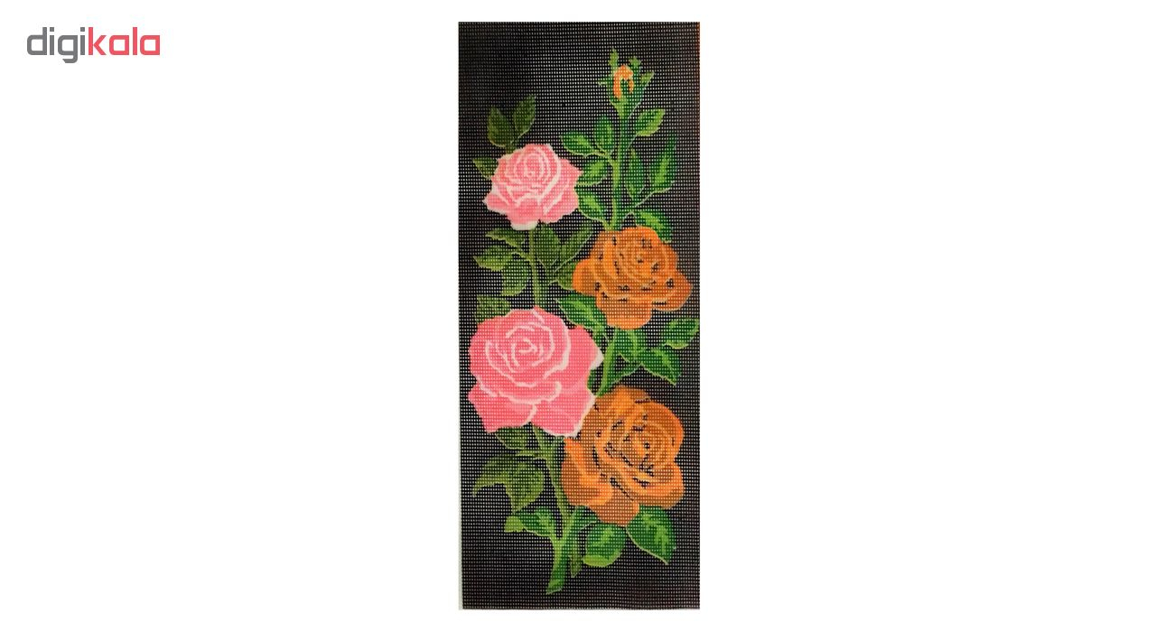  کوبلن طرح گل  سرخ کد GOLB1 به همراه سوزن 