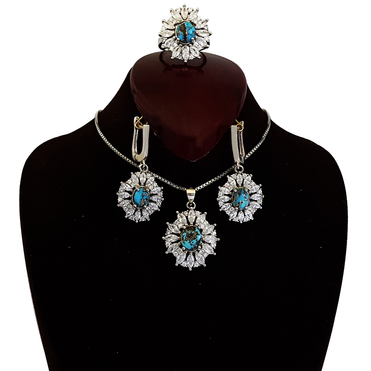 نیم ست نقره زنانه کد 4668