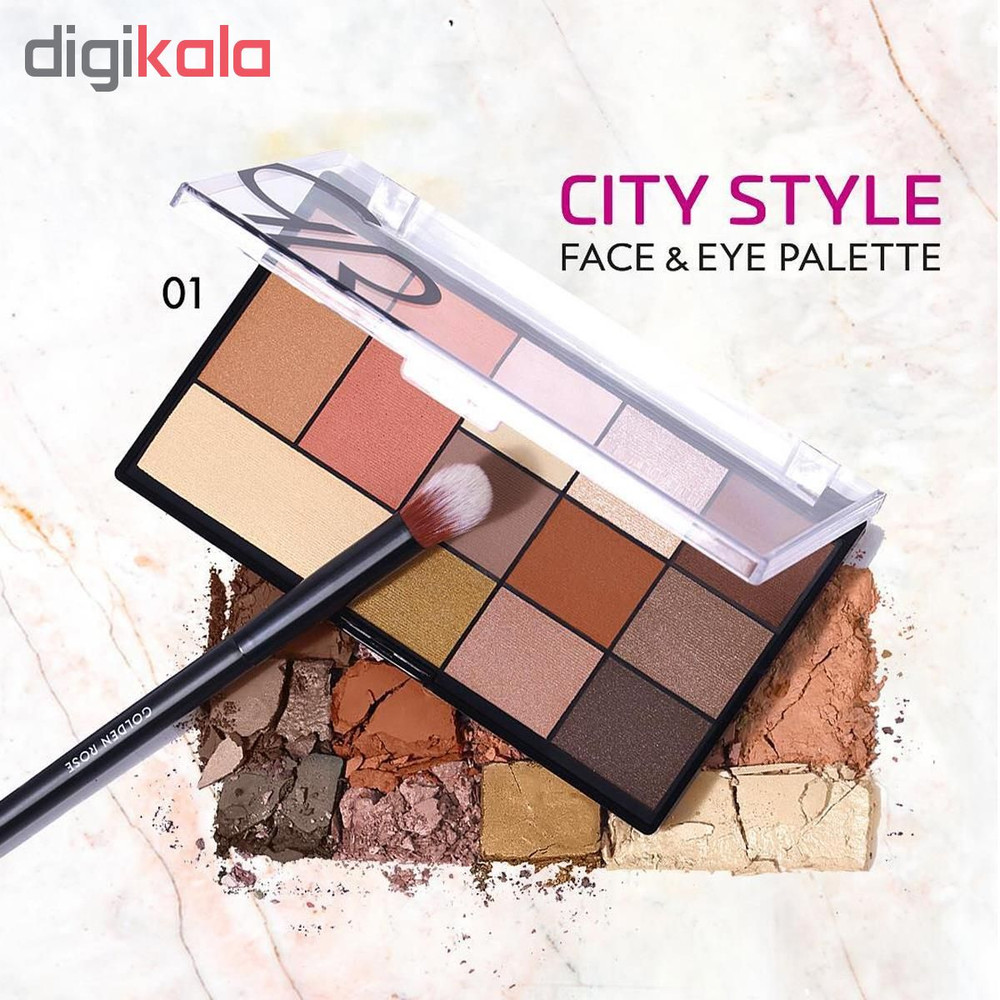 پالت آاریش صورت گلدن رز مدل City Style شماره 01