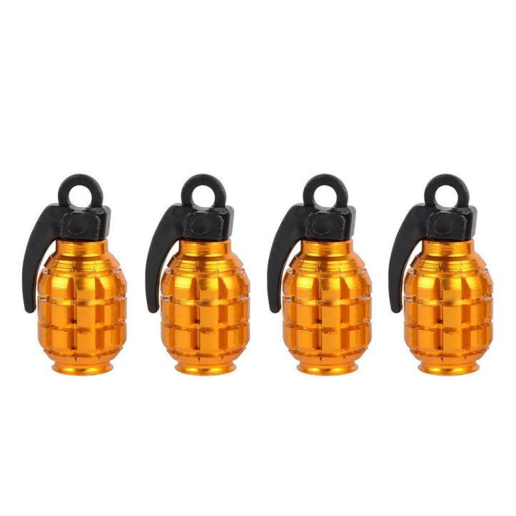 سر والف لاستیک خودرو طرح نارنجک مدل G124 بسته 4 عددی