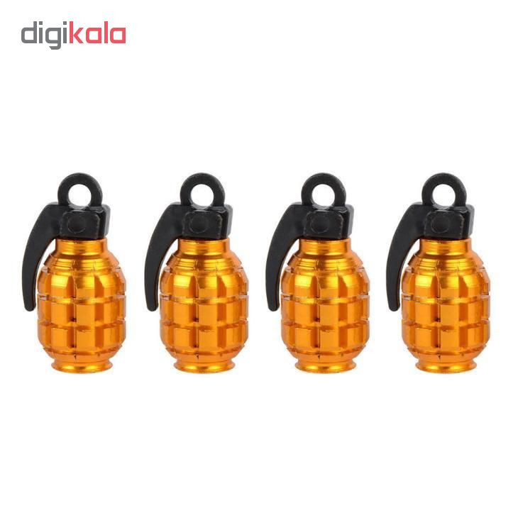 سر والف لاستیک خودرو طرح نارنجک مدل G124 بسته 4 عددی