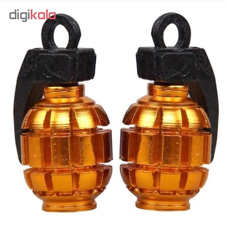 سر والف لاستیک خودرو طرح نارنجک مدل G124 بسته 4 عددی