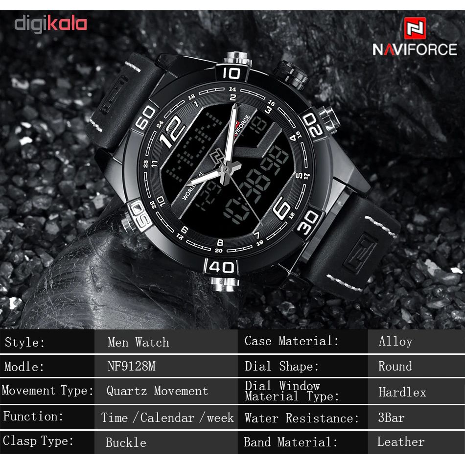 ساعت مچی دیجیتال مردانه نیوی فورس مدل NF9128M - ME-SE -  - 5