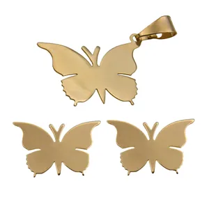 نیم ست نقره زنانه طرح پروانه کد 453s2