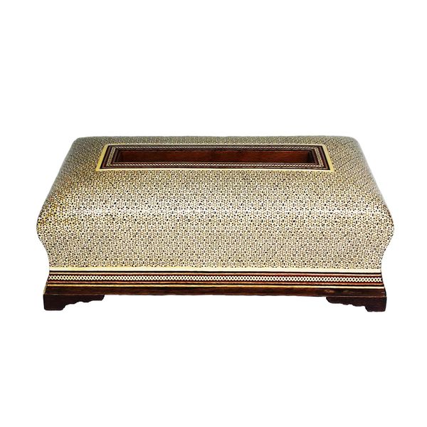 جعبه دستمال کاغذی خاتم کاری کد 254 جعبه دستمال کاغذی خاتم کاری کد 254