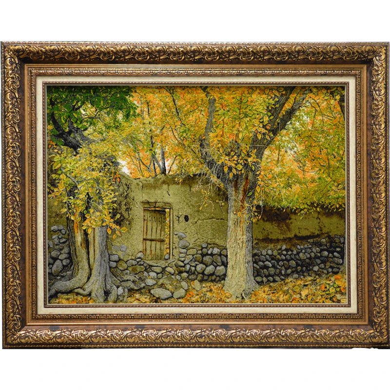 تابلو فرش دستبافت طرح کوچه باغ کد T016