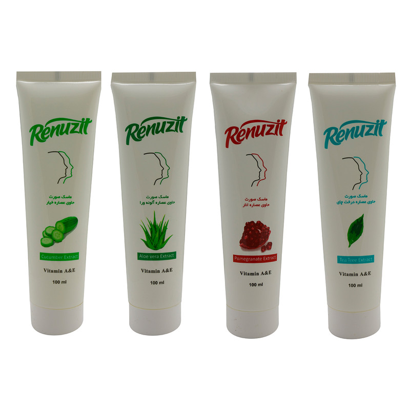 ماسک صورت رینو زیت کد R101 حجم 100 میلی لیتر مجموعه 4 عددی