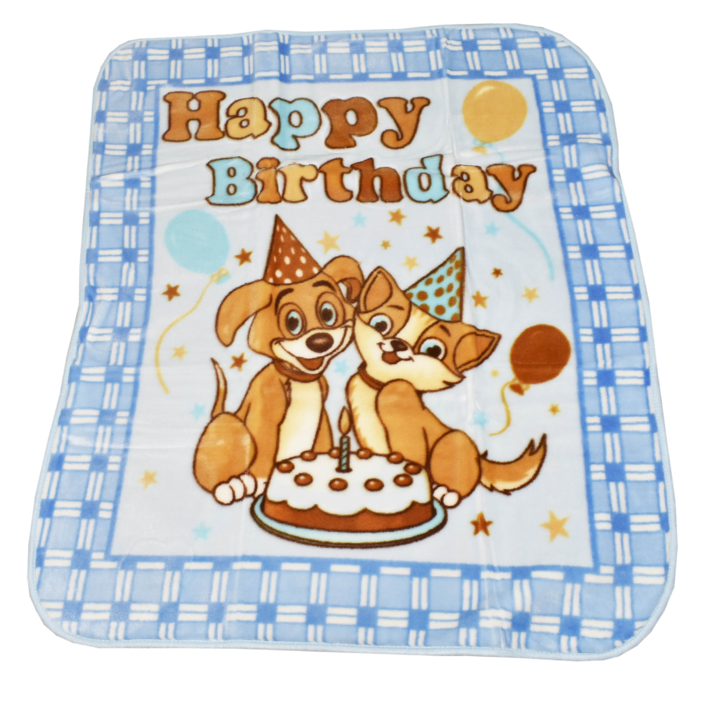 پتو نوزادی درمینا طرح Happy brithdar friends سایز 100×120 سانتی متر