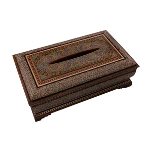 جعبه دستمال کاغذی خاتم کاری کد 837