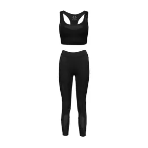 ست نیم تنه و لگینگ ورزشی زنانه  کد w35 رنگ مشکی
