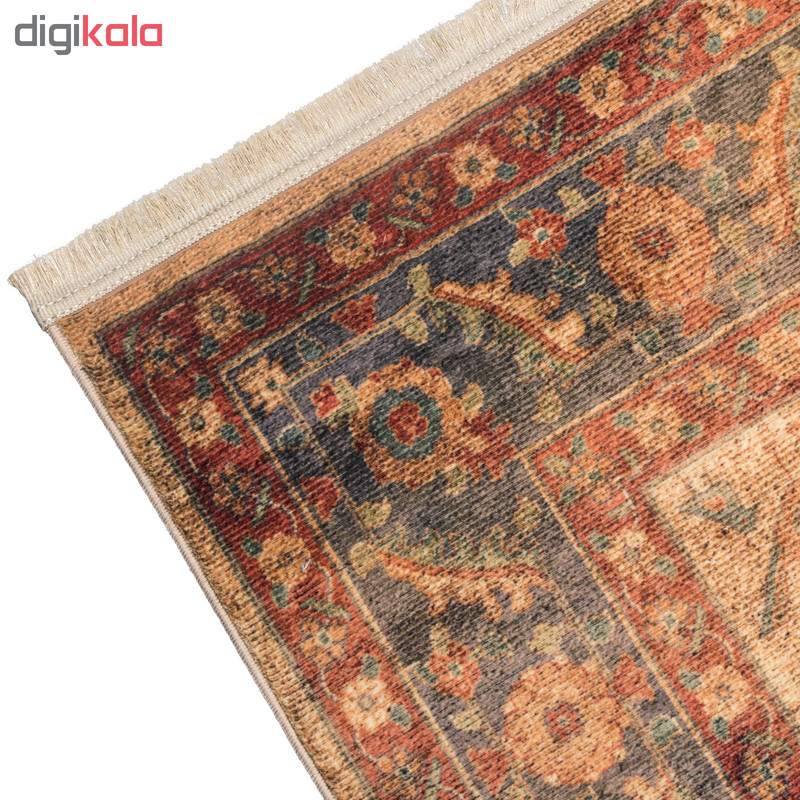 فرش ماشینی محتشم طرح کهنه نما کد 100623 زمینه کرم