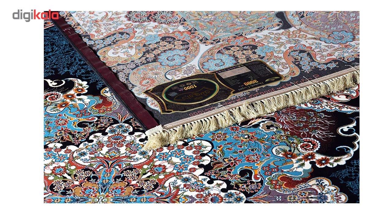 فرش ماشینی داریوش طرح الی زمینه سرمه ای main 1 3