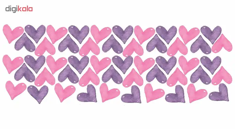 استیکر دیواری طرح قلب های رنگی کد 01