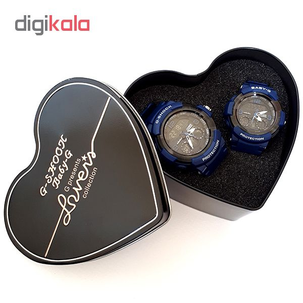 ست ساعت مچی عقربه ای زنانه و مردانه کد GWP-1100C
