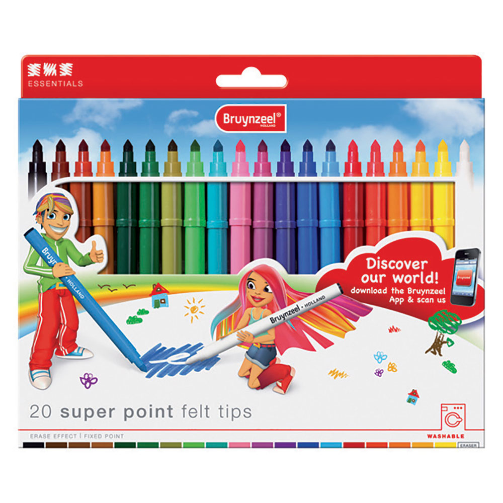 ماژیک ۲۰ رنگ برنزیل مدل super point felt tips