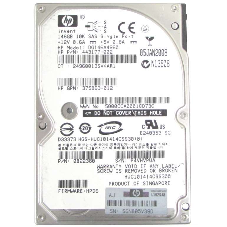 هارددیسک اینترنال اچ پی مدل DG146A4960 ظرفیت 146 گیگابایت هارددیسک اینترنال اچ پی مدل DG146A4960 ظرفیت 146 گیگابایت
