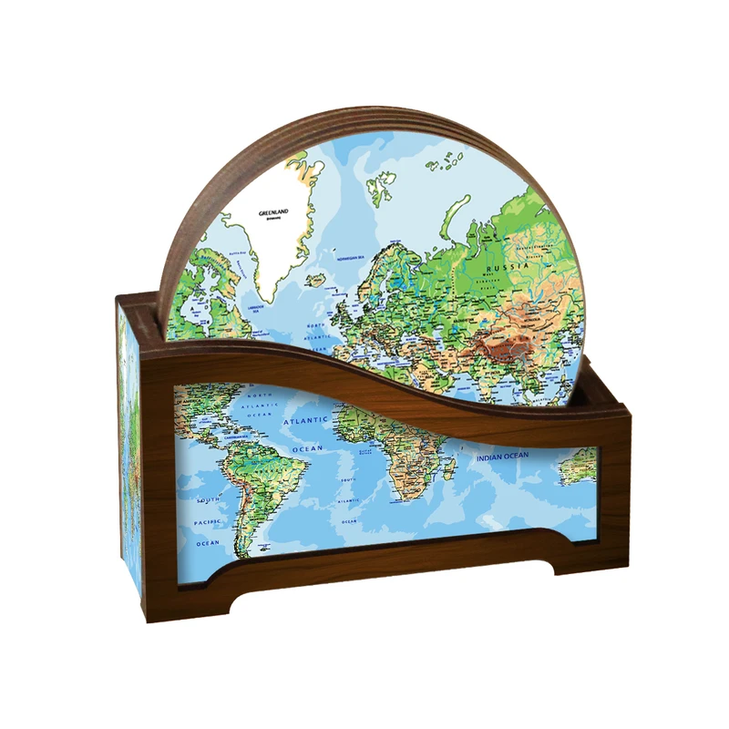 زیر لیوانی لوکسینو مدل Map کد MRP_1320 بسته 6 عددی