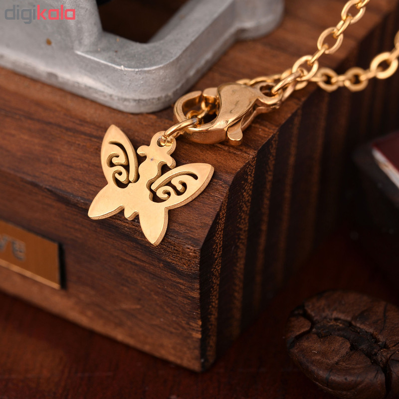 آویز ساعت زنانه طرح پروانه کد AS1059