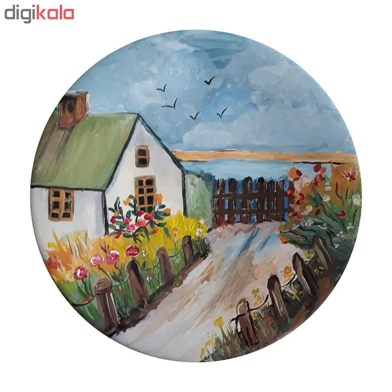 بشقاب سفالی طرح کلبه کد D17-S25