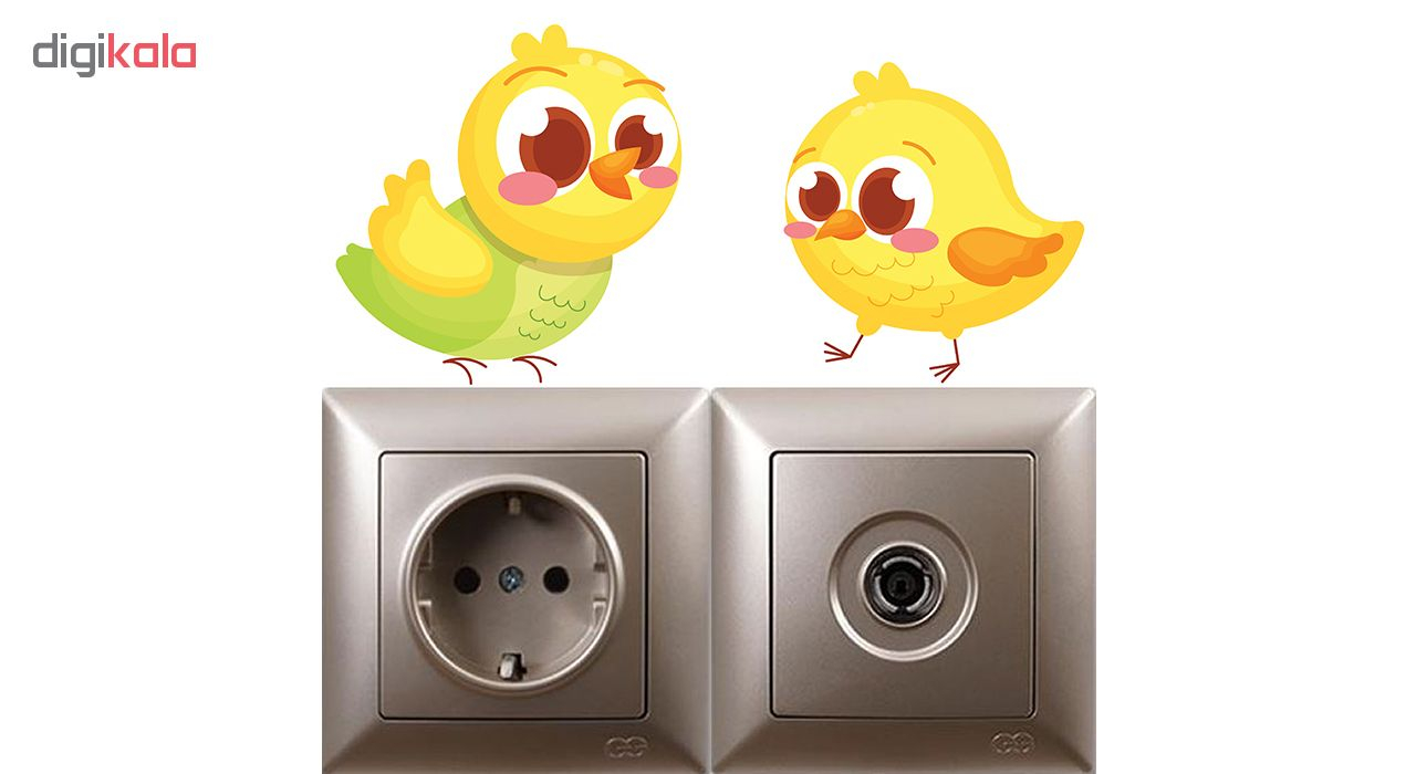استیکر کلید و پریز طرح جوجه های رنگی