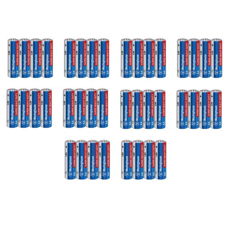باتری قلمی وستینگ هاوس مدل Super Heavy Duty بسته 40 عددی باتری قلمی وستینگ هاوس مدل Super Heavy Duty بسته 40 عددی