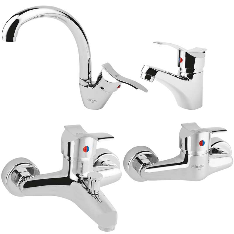 شیرآلات کسری مدل باران مجموعه 4 عددی به همراه پک نظافت