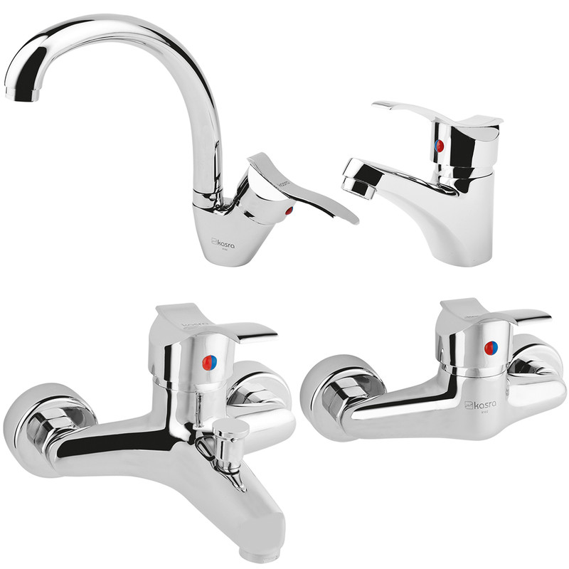 شیرآلات کسری مدل باران مجموعه 4 عددی به همراه پک نظافت