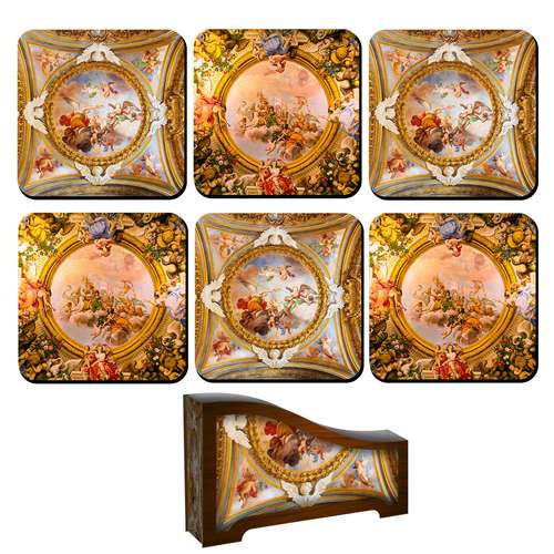 زیر لیوانی لوکسینو مدل واتیکان کد FP_10 مجموعه 6 عددی