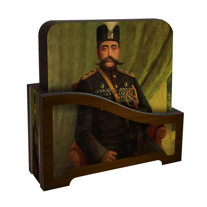 زیر لیوانی لوکسینو مدل ناصرالدین شاه کد FP_13 بسته 6 عددی