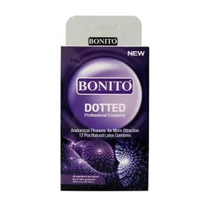 کاندوم بونیتو مدل Dotted بسته 12 عددی