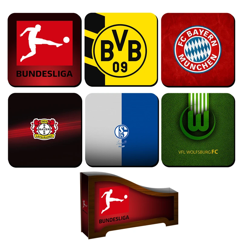 زیر لیوانی لوکسینو مدل Bundesliga کد FP_20 بسته 6 عددی