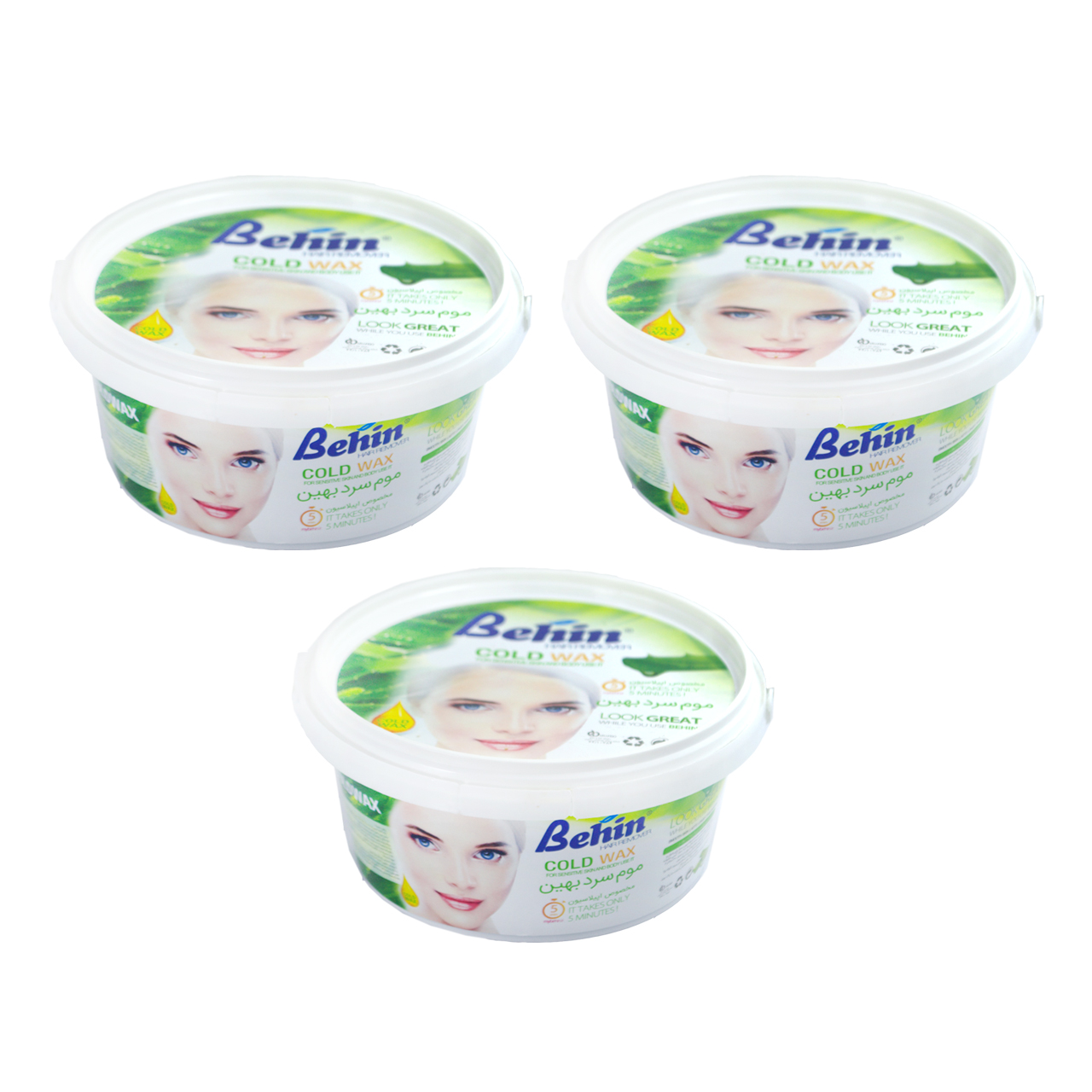 موم موبر بهین مدل Aloe Vera وزن 750 گرم مجموعه 3 عددی