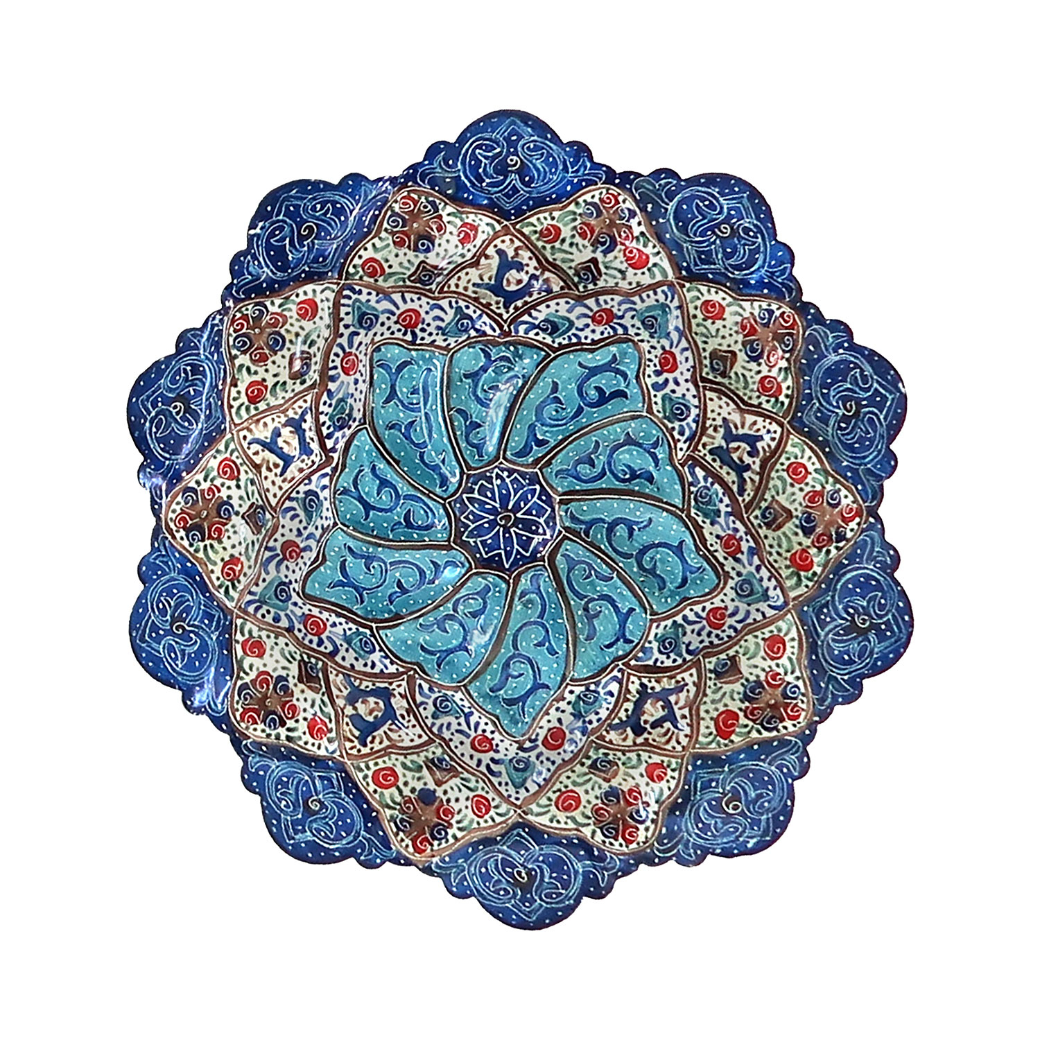 بشقاب میناکاری مسی کد BMkh16-d