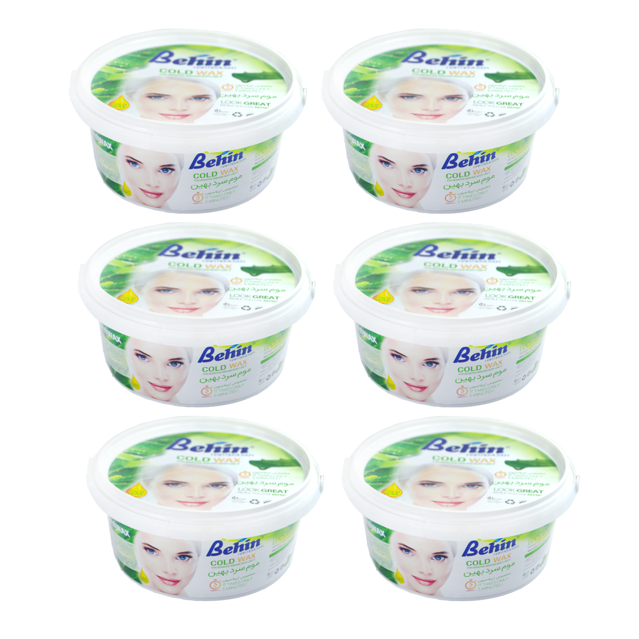 موم موبر بهین مدل Aloe Vera وزن 750 گرم مجموعه 6 عددی