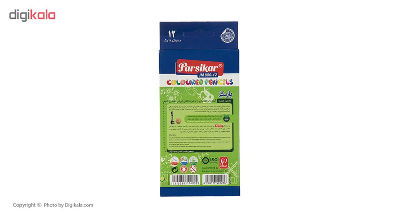 مداد رنگی 12 رنگ پارسیکار مدل JM 880-12-1 A15