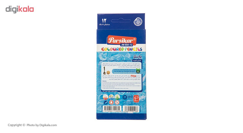 مداد رنگی 12 رنگ پارسیکار مدل JM 880-12