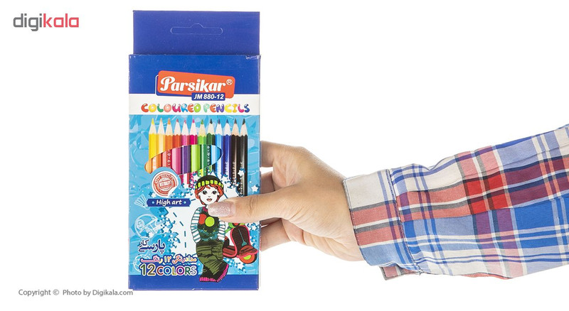 مداد رنگی 12 رنگ پارسیکار مدل JM 880-12
