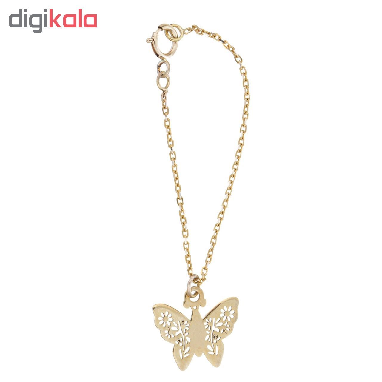 آویز ساعت طلا 18 عیار زنانه طرح پروانه کد SG459 -  - 2
