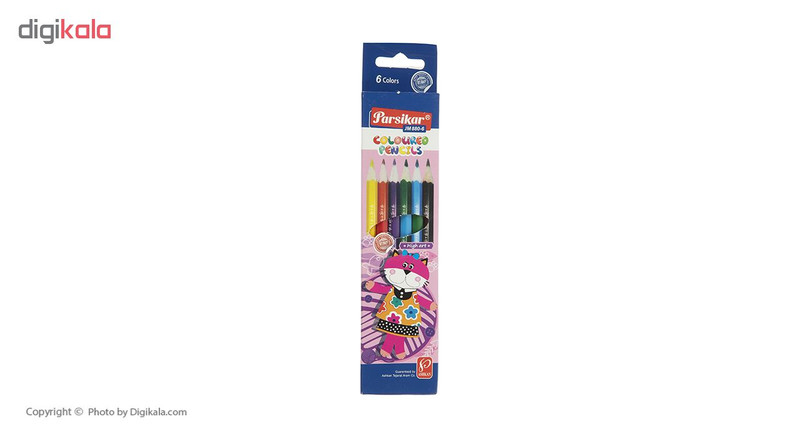 مداد رنگی 6 رنگ پارسیکار مدل JM880-6-3