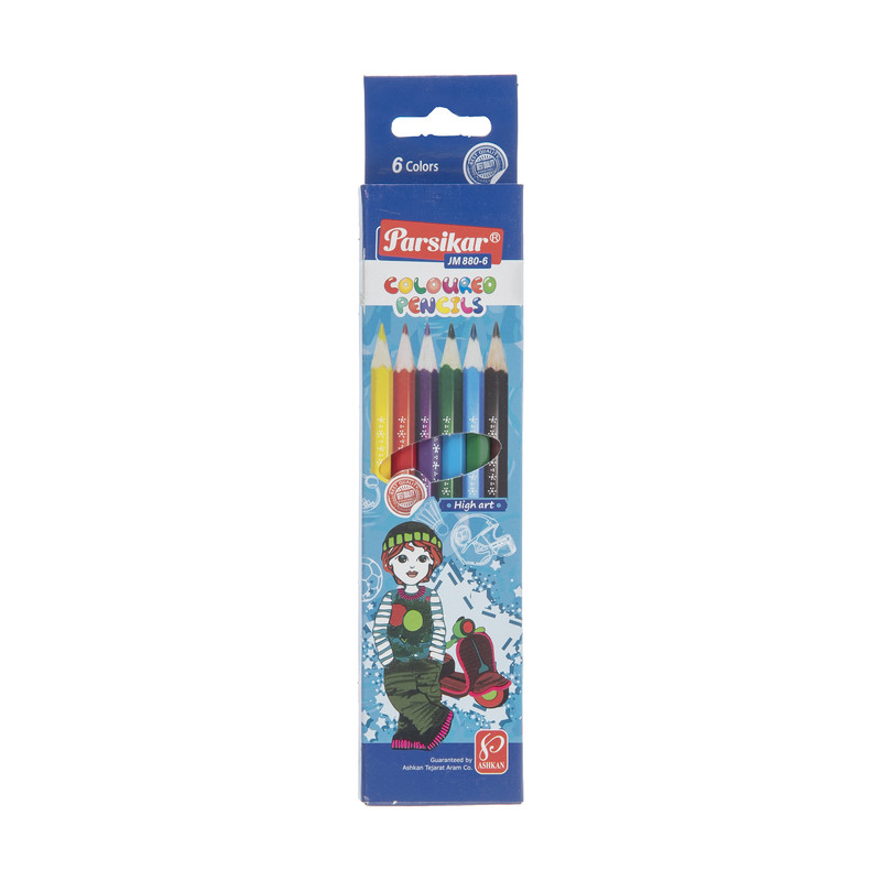مداد رنگی 6 رنگ پارسیکار مدل JM880-6-2