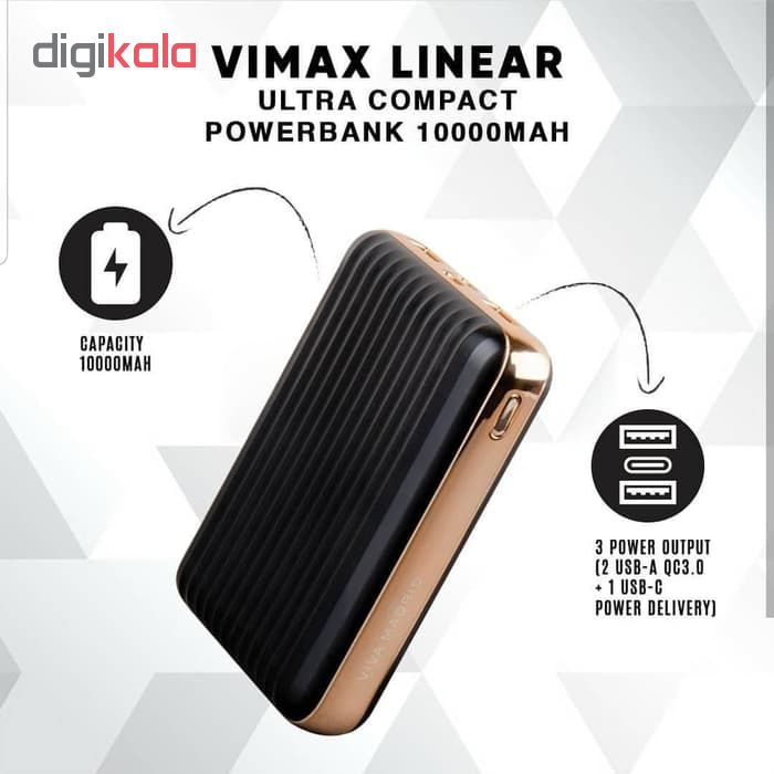 شارژر همراه ویوا مادرید مدل Vimax Linear ظرفیت 10000 میلی آمپر ساعت