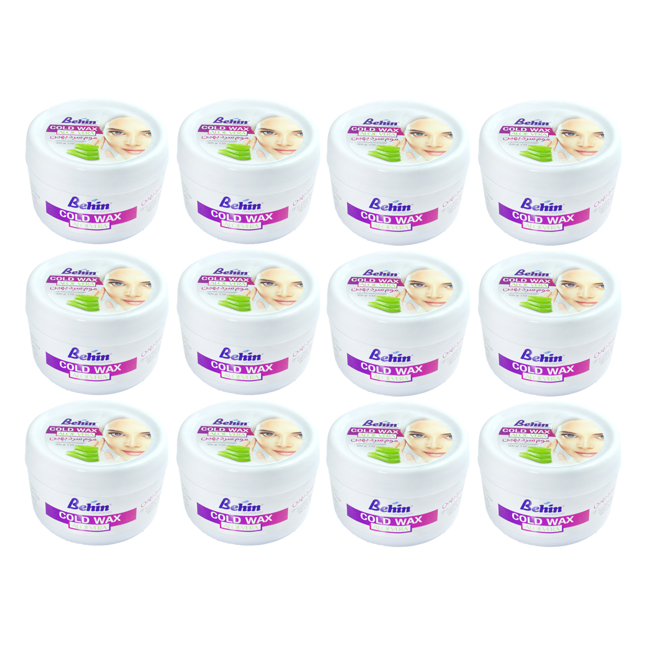 موم موبر بهین مدل Aloe Vera وزن 300 گرم مجموعه 12 عددی