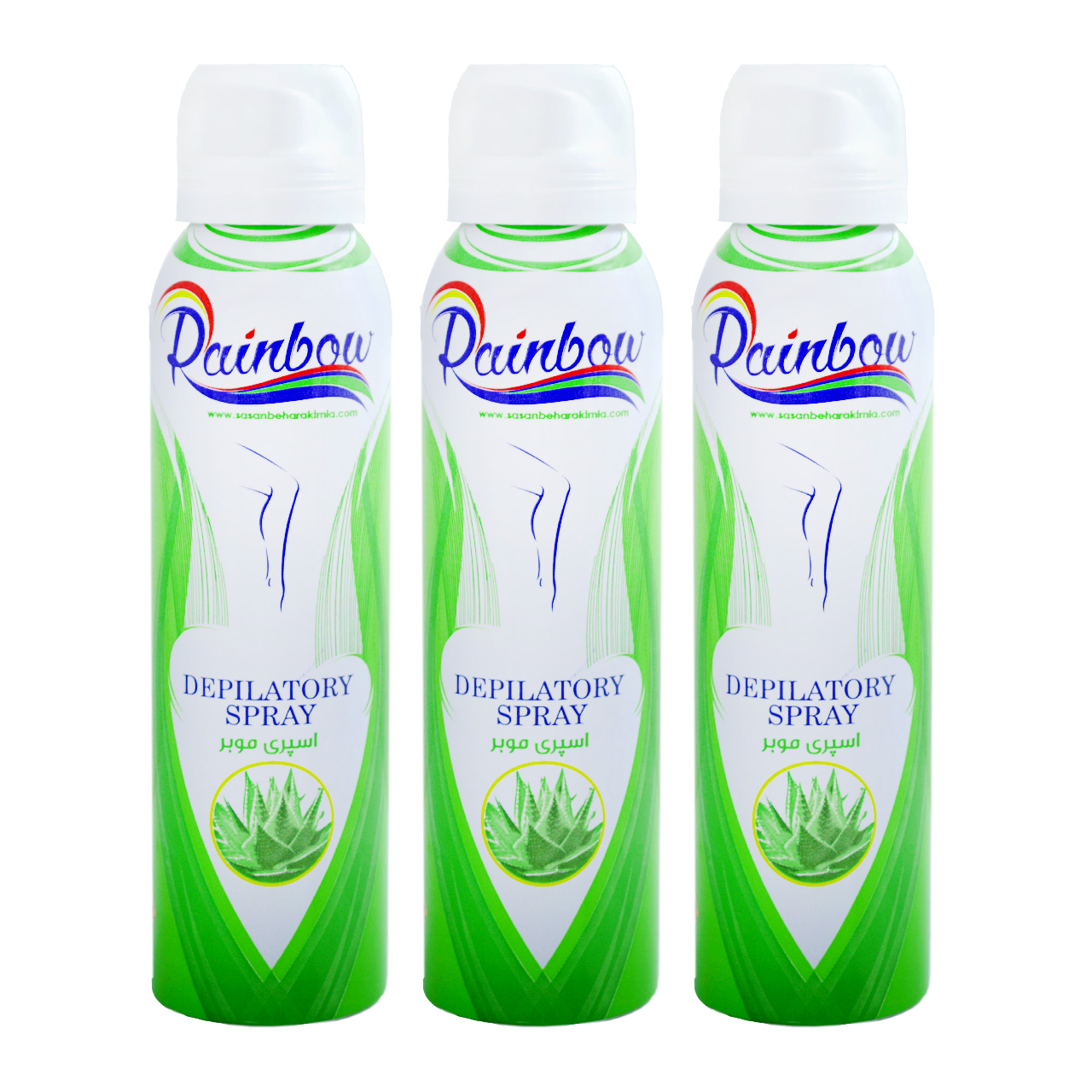 اسپری موبر بدن رینبو مدل Depilatory حجم 150 میلی لیتر مجموعه 3 عددی