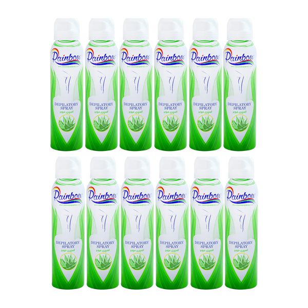 اسپری موبر بدن رینبو مدل Depilatory حجم 150 میلی لیتر مجموعه 12 عددی