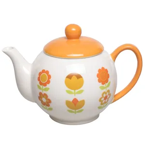 قوری طرح گل نارنجی
