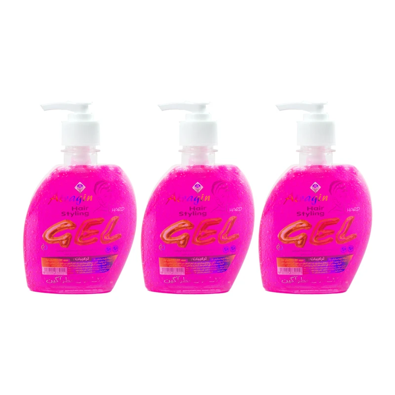 ژل حالت دهنده مو عطرآگین مدل hard 3 حجم 280 میلی لیتر مجموعه 3 عددی