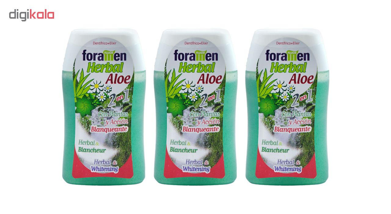 خمیر دندان فورامن مدل Aloe vera حجم 100 میلی لیتر مجموعه 3 عددی