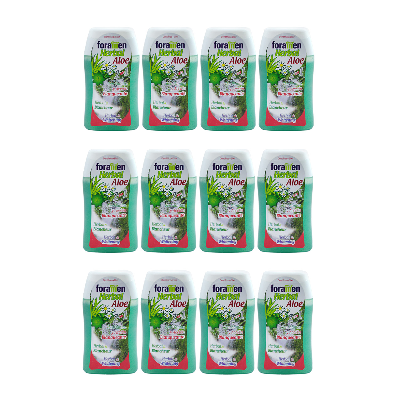 خمیر دندان فورامن مدل Aloe vera حجم 100 میلی لیتر مجموعه 12 عددی