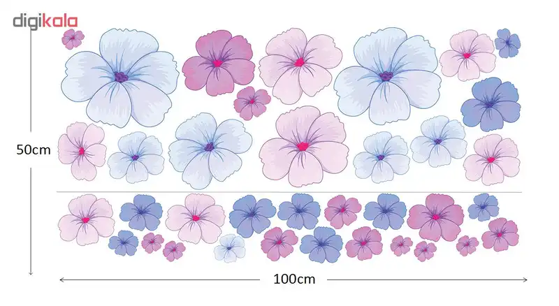 استیکر دیواری طرح گلهای بهشتی