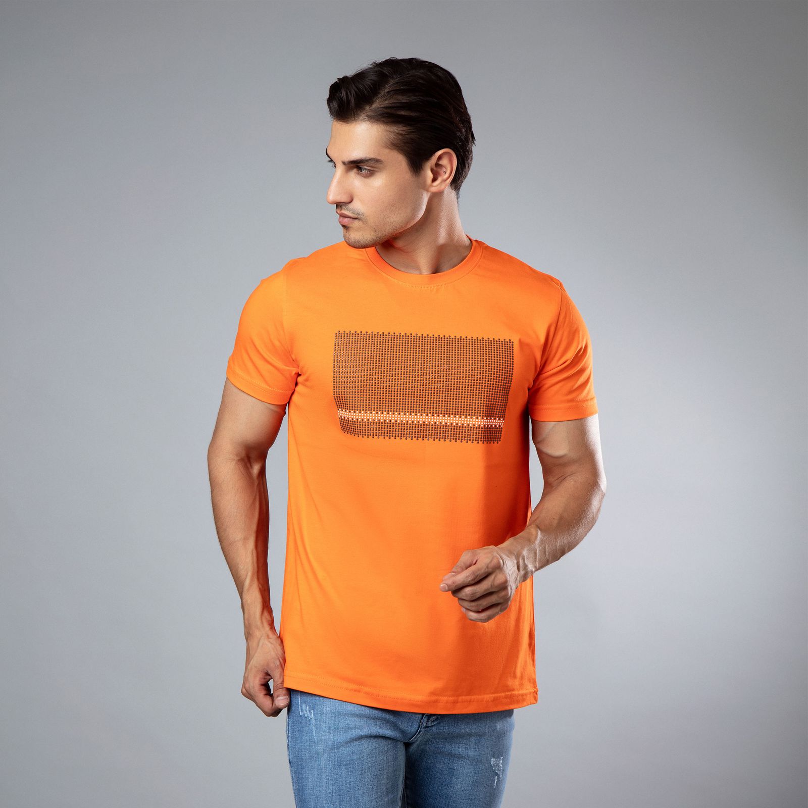 تی شرت آستین کوتاه مردانه باینت مدل 554-3 رنگ نارنجی